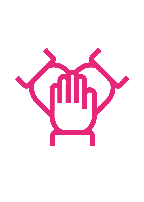 Icons von Händen, die aufeinander liegen